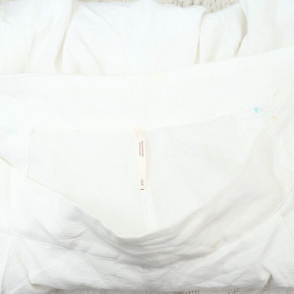 Free People Lost Skies Shorts Lace Capri Embroidered Wide Leg White L New 283784 - Picture 8 of 8